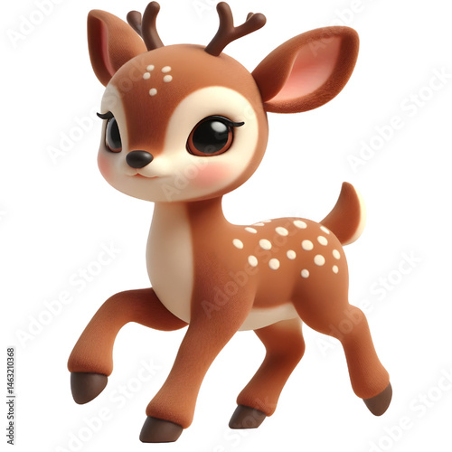 Cute 3d Deer isolated on white background