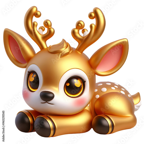 Cute 3d Deer isolated on white background