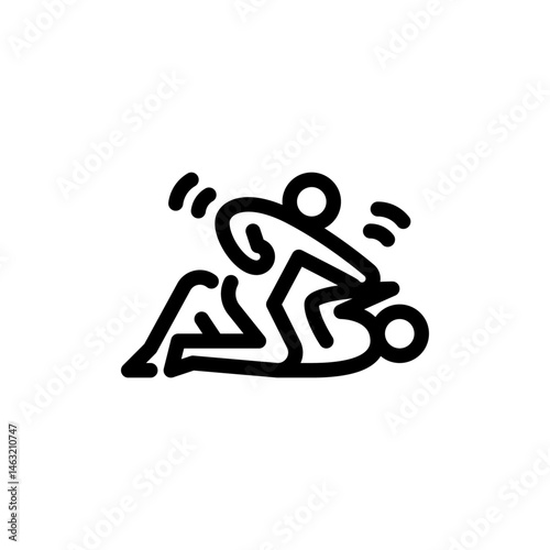 street fight outline icon. figure fighting line art illustration.