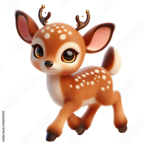 Cute 3d Deer isolated on white background