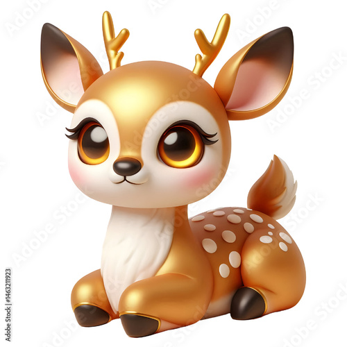Cute 3d Deer isolated on white background