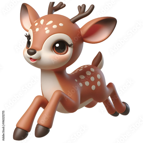 Cute 3d Deer isolated on white background