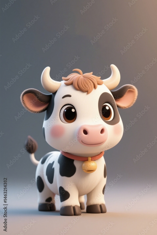 there is a small cow that is standing on a table there is a small cow that is standing on a table