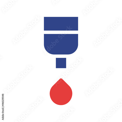 Abstract rendering of a dropper with single drop, representing precision