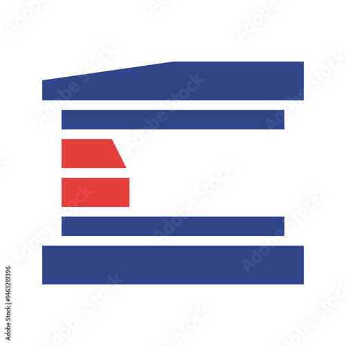Abstract Composition Featuring Geometric Shapes with Bold Color Contrast Scheme