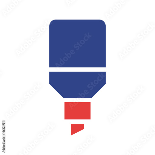 Bold visual representation of a blue and red highlighting marker illustration