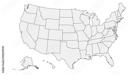 USA map outline image, vector USA map image, PNG usa image