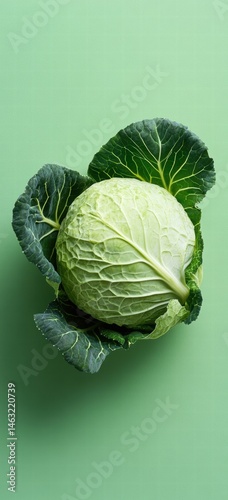 Fresh crisp cabbage close-up
