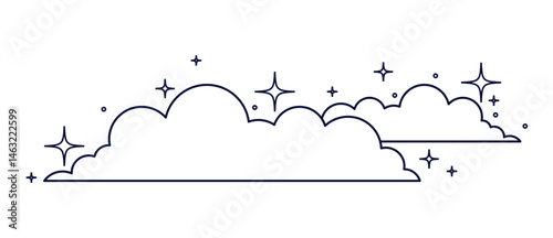 Sky galaxy dreamy cloud comic Illustration vector