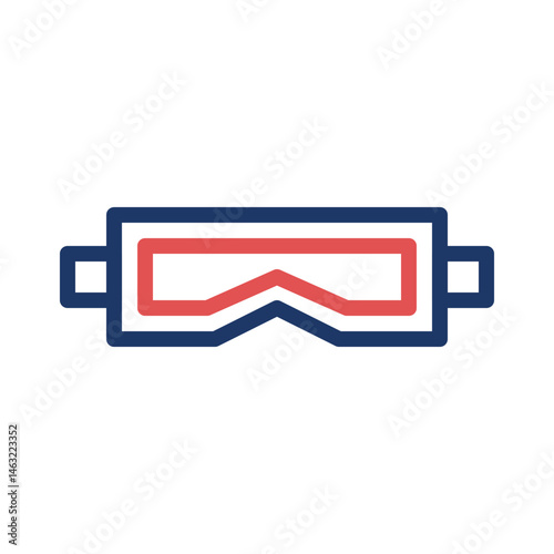 Stylized vector illustration of protective eyewear in bold contrasting colors