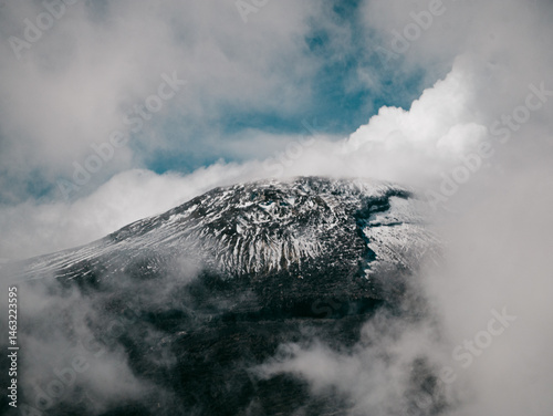 volcano in the clouds