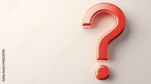 Obraz na płótnie Glossy Red Question Mark on White Background, problem solving , curiosity