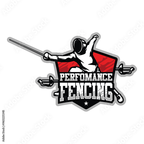 Fencing Sport Logo Design Vector