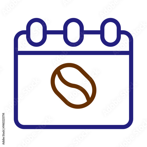 Coffee event reminder icon, calendar marking coffee bean related activities