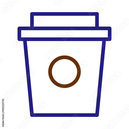 Minimalist coffee container illustration against a crisp white backdrop