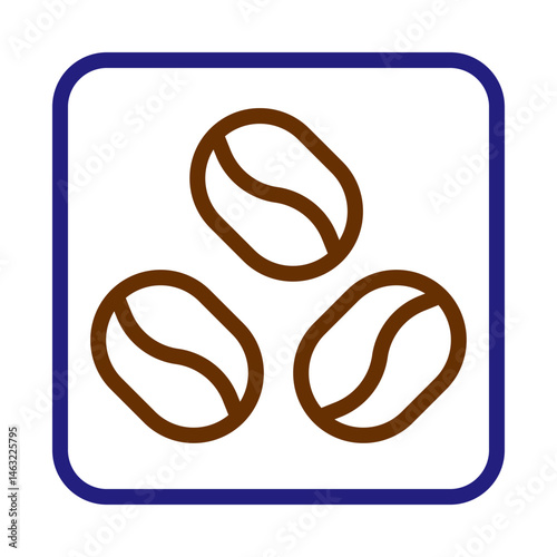Minimalist coffee bean arrangement outlined within a squared border design