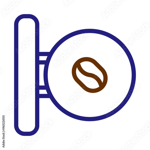 Stylish Coffee Shop Sign Depicting a Coffee Bean with a Modern Minimalist Style