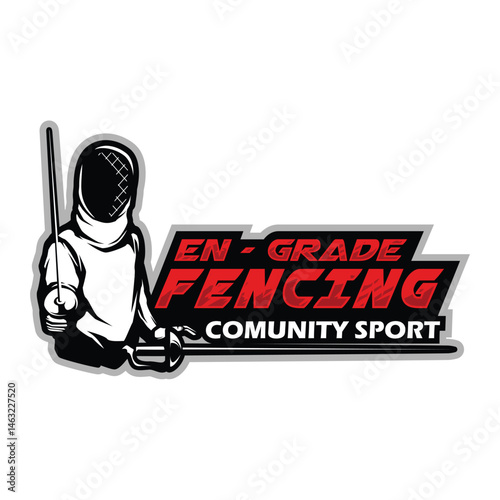 Fencing Sport Logo Design Vector