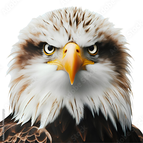 Cute 3D falcon isolated on white background