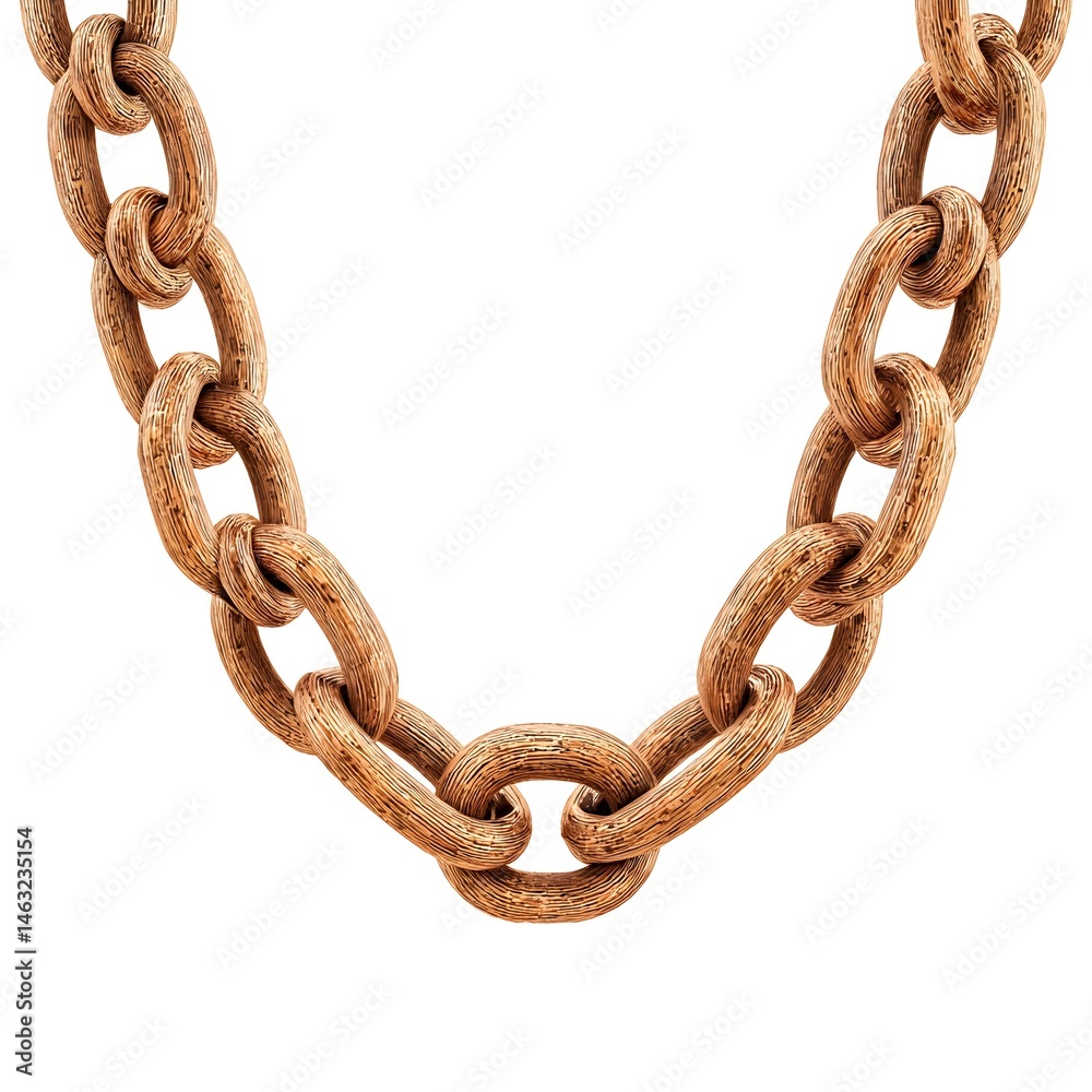 Obraz premium Brushed Pumpkin Bronze Chain Link Necklace Combining Industrial Edge Warm Metallic Elegance for Contemporary Fashion