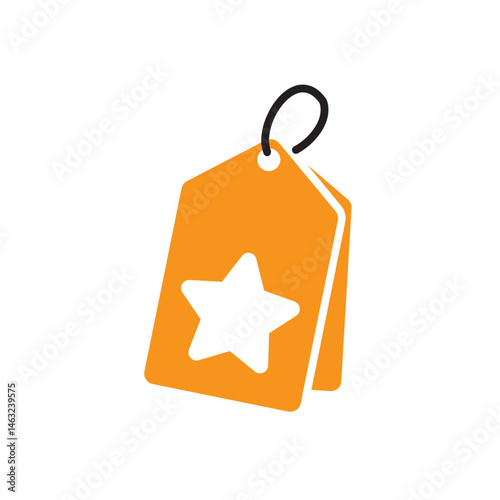 golden star label color icon