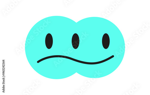 Y2K smile emoji shape. Cute symbol with a modern flat shape. Retro element of the 90s, abstract design, trendy aesthetic. Ideal for decoration, badges, and graphic collections.