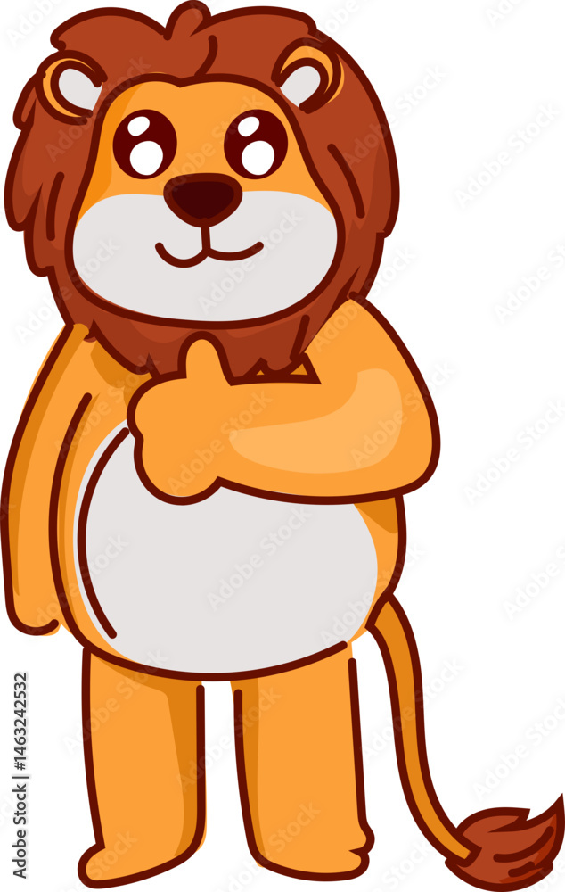Obraz premium Lions side by side cute cartoon lion vector illustration
