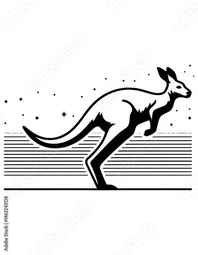 Kangaroo - I want to believe in you - vector illustration