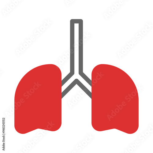 Simplified lung illustration showcasing respiratory anatomy and healthy breathing