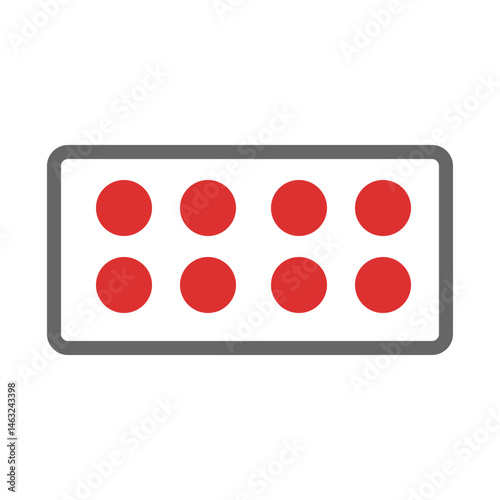 Geometric arrangement with crimson circles, a minimalist digital design element