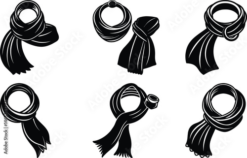 Scarf Ring silhouette vector