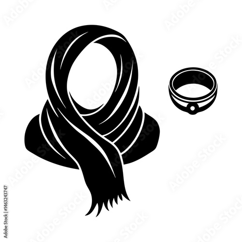 Scarf Ring silhouette vector