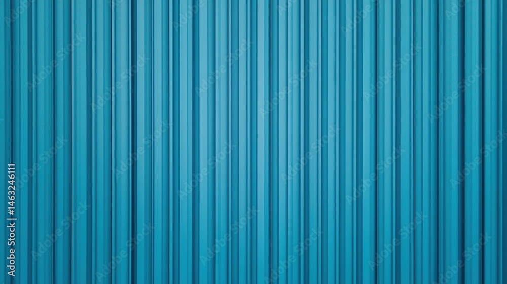 Obraz premium Blue corrugated metal sheet with vertical lines creating a textured industrial pattern.