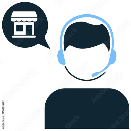 Store consultant icon vector for product guide, customer help, and retail support. Ideal for user service, store assistant, and shopping advisory illustration.