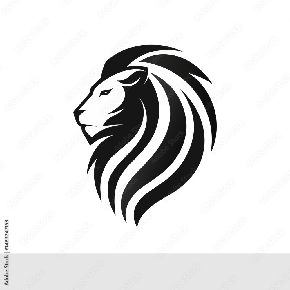 Fototapeta premium Lion Head Silhouette