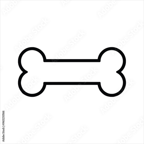 Dog Bone Icon – Vector Pet Snack Outline Silhouette Symbol