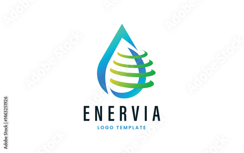 Modern Abstract Water Drop Earth Logo for Energy Company