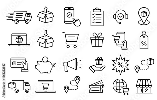 Online store icon set