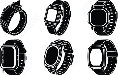 Customizable Watch Band silhouette vector