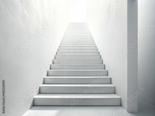 Climbing White Steps Toward Light Architecture Minimalism