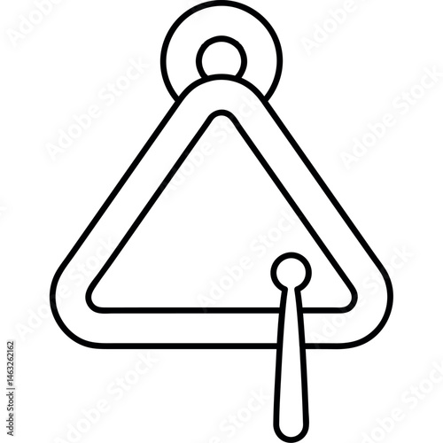 Flat Style Vector Illustration of a Musical Triangle