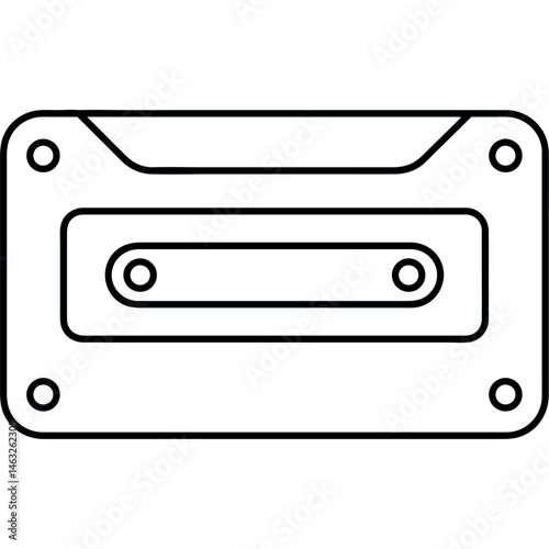 Flat Style Illustration of a Vintage Cassette Tape