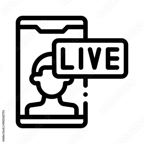live streaming line icon