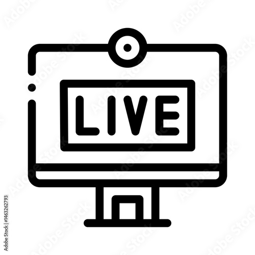 live streaming line icon