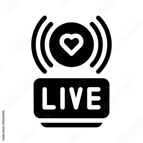 live streaming glyph icon