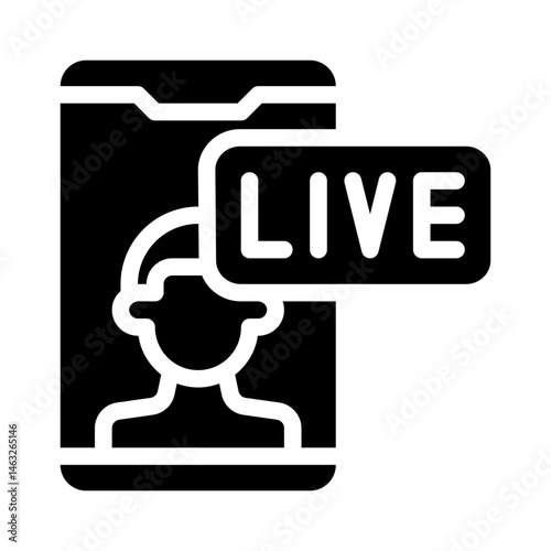 live streaming glyph icon