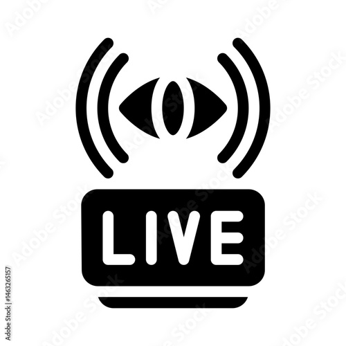 live streaming glyph icon