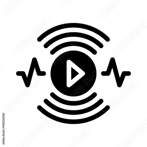 live streaming glyph icon