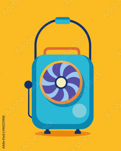 This portable fan provides an ecofriendly and budgetfriendly option for beating the heat no matter where you are.. Vector illustration