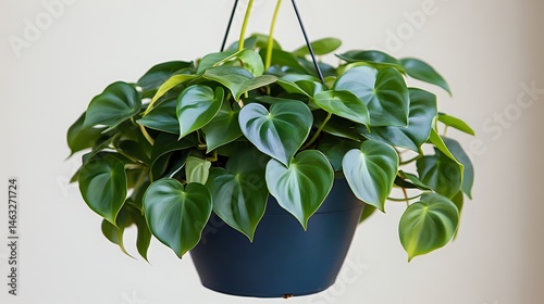 Heartleaf Philodendron Hanging in a Dark Pot photo